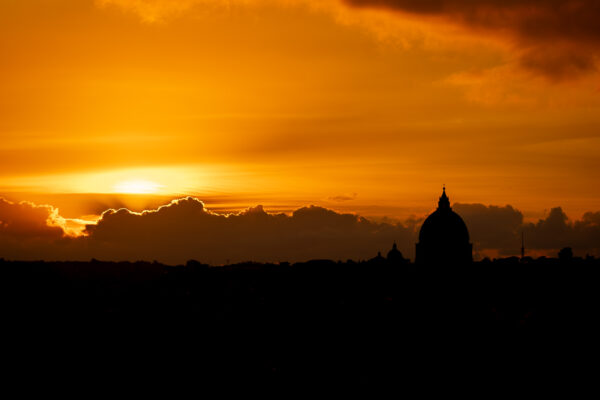 Sunset Over Rome: Silhouette Of Saint Peter's Basilica - Photography By Dario Lemos For The Shot NI